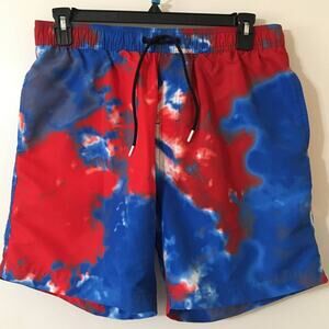 Tommy Hilfiger XL Mesh Swim Trunks Red White & Blue Elastic With Drawstring